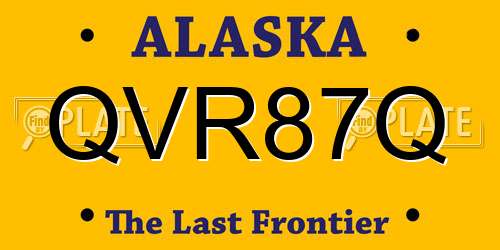 QVR87Q Alaska License Plate