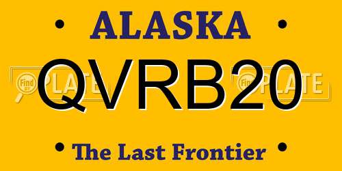 QVRB20 Alaska License Plate