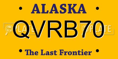 QVRB70 Alaska License Plate