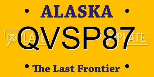 QVSP87 Alaska License Plate