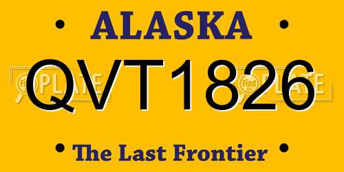 QVT1826 Alaska License Plate