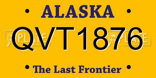 QVT1876 Alaska License Plate