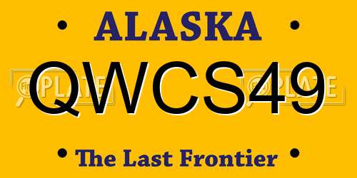 QWCS49 Alaska License Plate