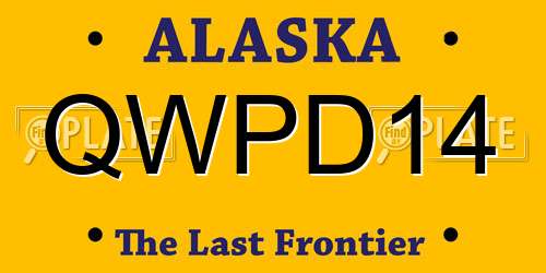 QWPD14 Alaska License Plate