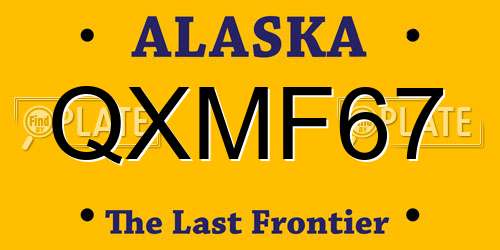 QXMF67 Alaska License Plate