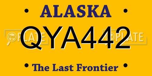 QYA442 Alaska License Plate