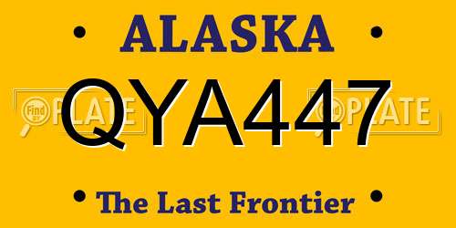 QYA447 Alaska License Plate