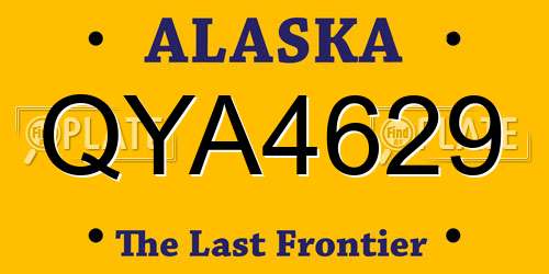 QYA4629 Alaska License Plate