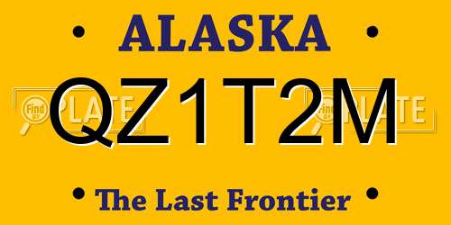QZ1T2M Alaska License Plate