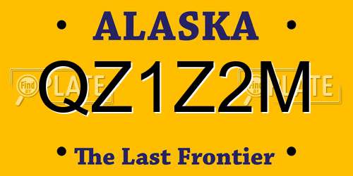 QZ1Z2M Alaska License Plate