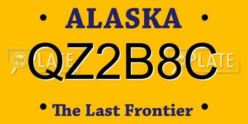 QZ2B8C Alaska License Plate