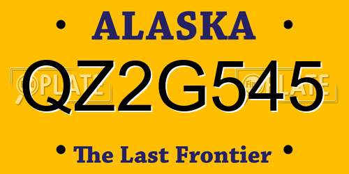 QZ2G545 Alaska License Plate
