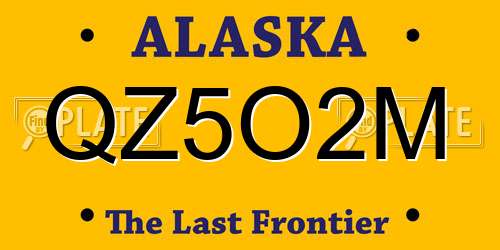 QZ5O2M Alaska License Plate