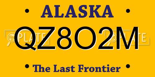 QZ8O2M Alaska License Plate