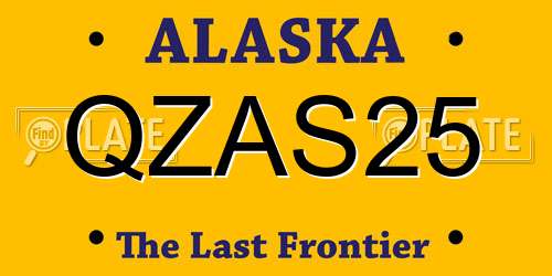 QZAS25 Alaska License Plate