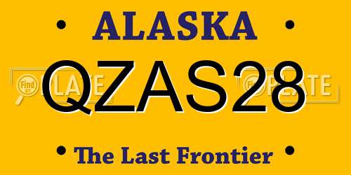 QZAS28 Alaska License Plate