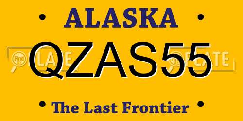 QZAS55 Alaska License Plate