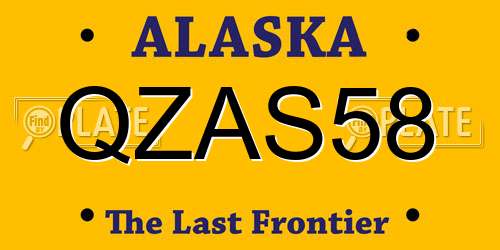 QZAS58 Alaska License Plate