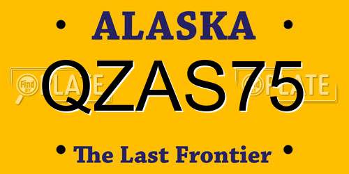 QZAS75 Alaska License Plate