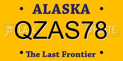 QZAS78 Alaska License Plate