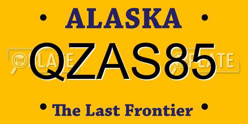 QZAS85 Alaska License Plate