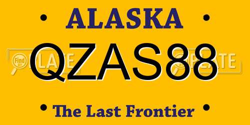 QZAS88 Alaska License Plate