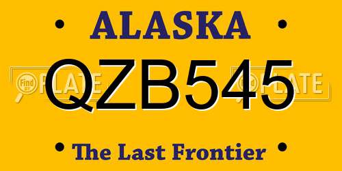 QZB545 Alaska License Plate