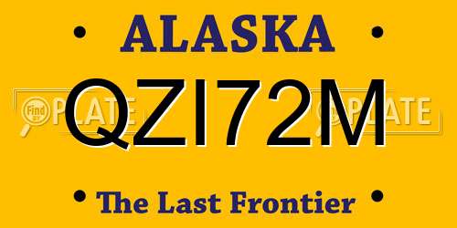 QZI72M Alaska License Plate