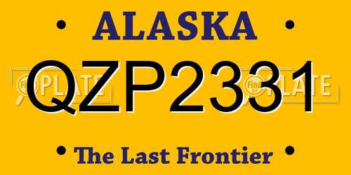 QZP2331 Alaska License Plate