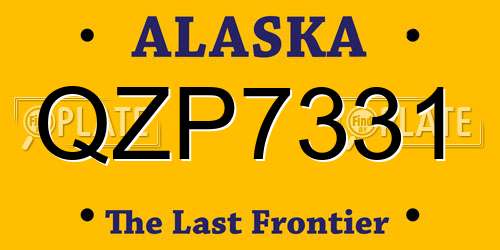 QZP7331 Alaska License Plate