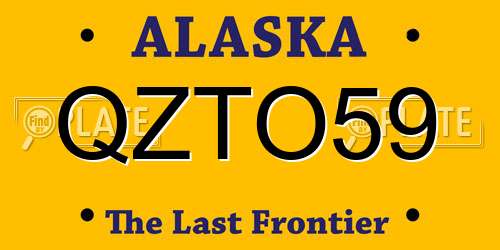 QZTO59 Alaska License Plate