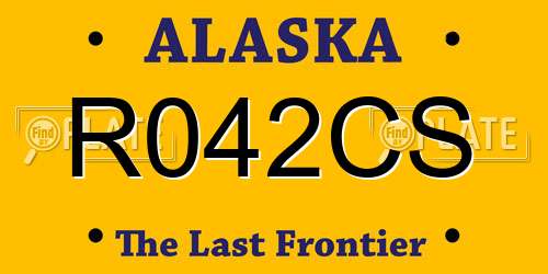 R042CS Alaska License Plate