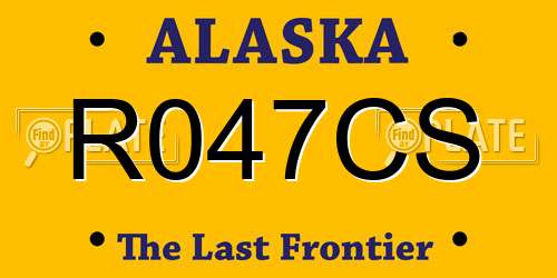 R047CS Alaska License Plate