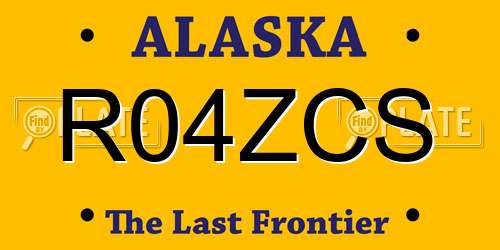 R04ZCS Alaska License Plate