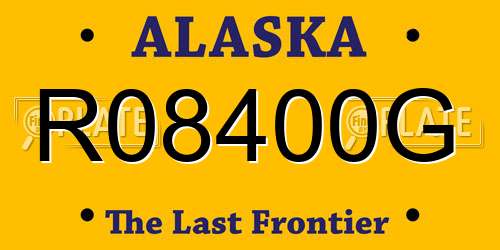 R08400G Alaska License Plate