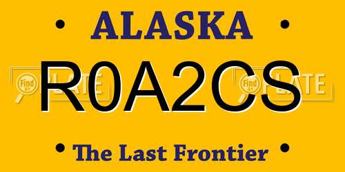 R0A2CS Alaska License Plate