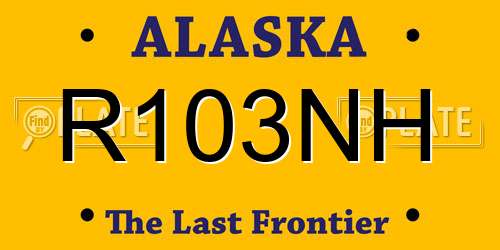 R103NH Alaska License Plate