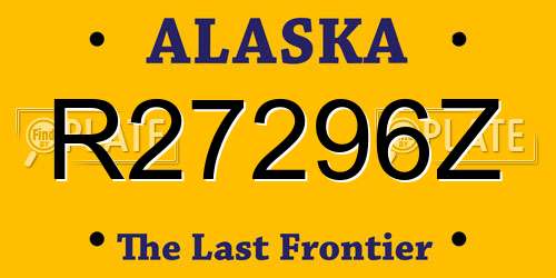 R27296Z Alaska License Plate