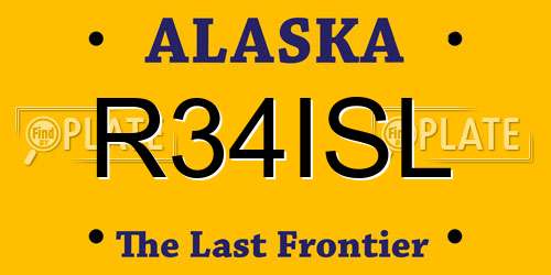 R34ISL Alaska License Plate