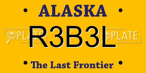 R3B3L Alaska License Plate