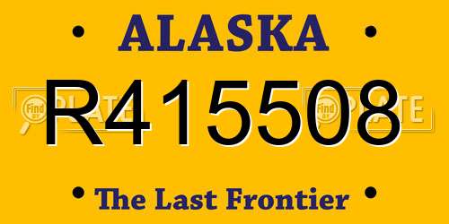R415508 Alaska License Plate