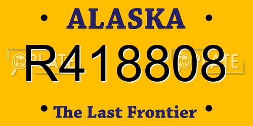 R418808 Alaska License Plate