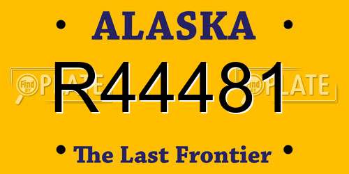 R44481 Alaska License Plate