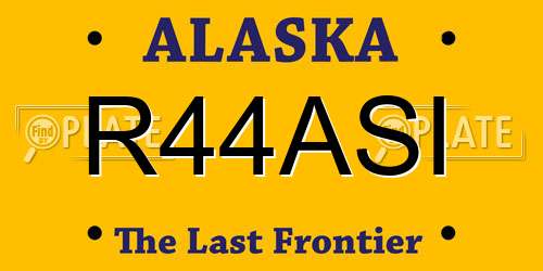 R44ASI Alaska License Plate