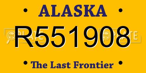 R551908 Alaska License Plate