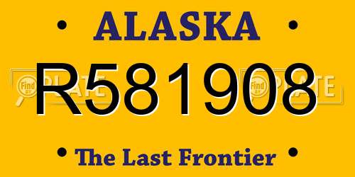 R581908 Alaska License Plate