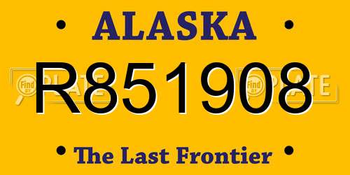 R851908 Alaska License Plate