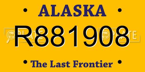 R881908 Alaska License Plate