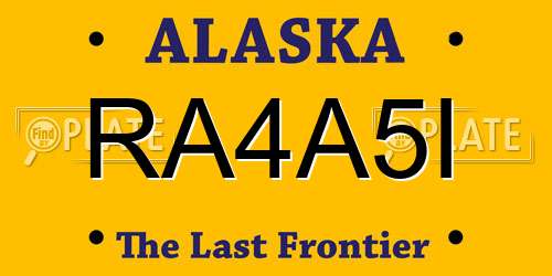 RA4A5I Alaska License Plate