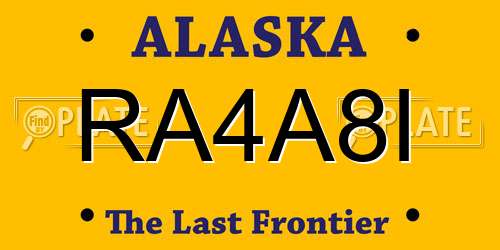 RA4A8I Alaska License Plate